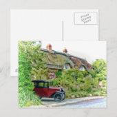 Austin 7 außerhalb einer Hütte Postkarte (Vorne/Hinten)