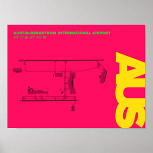Austin Airport (AUS) Diagramm Poster