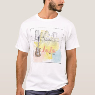 Austin, Aquarell-Skizze Texas T-Shirt