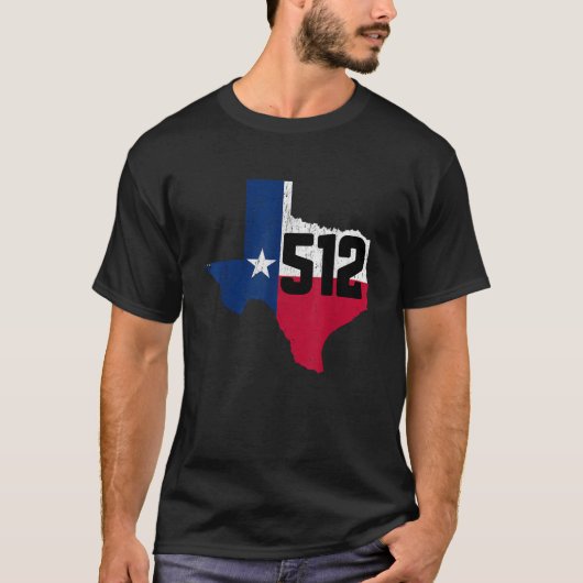 Austin Area Code 512 Texas Telefonnummer Geschenk T-Shirt (Vorderseite)