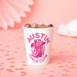 austin bachelorette Cowboy-Hut pink Pappbecher