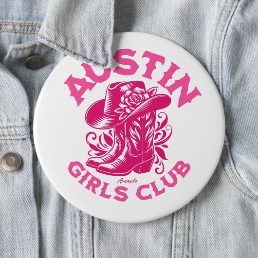 austin bachelorette pink gürtelige Cowboystiefel Button (Beispiel)
