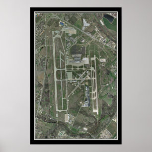Austin-Bergstrom Intl Airport Texas Satellite Kart Poster