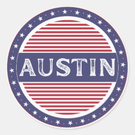 Austin City Pride Emblem – American Identity Runder Aufkleber