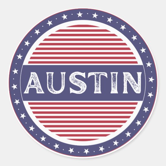 Austin City Pride Emblem – American Identity Runder Aufkleber (Vorderseite)