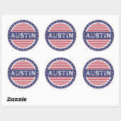 Austin City Pride Emblem – American Identity Runder Aufkleber (Blatt)