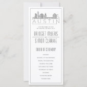 Austin City Stylized Skyline | Hochzeitsprogramm (Vorderseite)