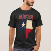 Austin City Texas Texan Flag Map T-Shirt (Vorderseite)