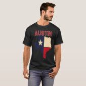 Austin City Texas Texan Flag Map T-Shirt (Vorne ganz)