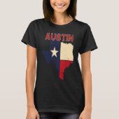 Austin City Texas Texan Flag Map T-Shirt (Vorderseite)