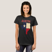 Austin City Texas Texan Flag Map T-Shirt (Vorne ganz)