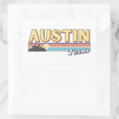Austin City Texas Vintag bedrückter Retrostreifen Rechteckiger Aufkleber (Tasche)