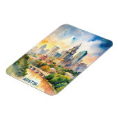 Austin City Watercolor-Malerei Magnet (Linke Seite)