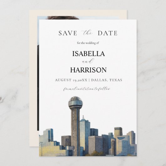 AUSTIN Dallas Save the Date Template Einladung (Vorne/Hinten)