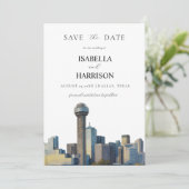 AUSTIN Dallas Terminvorlage Einladung (Stehend Vorderseite)