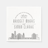 Austin Deko Skyline | Hochzeitsveranstaltung Napki Serviette (Vorderseite)