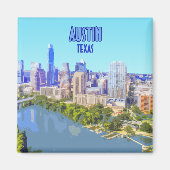 Austin Downtown Texas Vintag Magnet (Vorne)