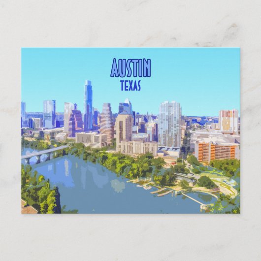 Austin Downtown Texas Vintag Postkarte (Vorderseite)