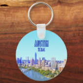 Austin Downtown Texas Vintag Schlüsselanhänger (Vorderseite)