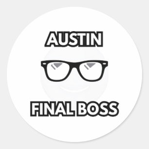 Austin Endgegner Cool Emoji Runder Aufkleber