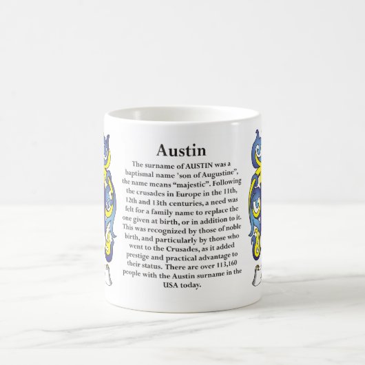 Austin-Familien-Wappen Tasse (Mittel)