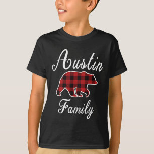 Austin Family Bear Red Kariert Christmas Pajama Me T-Shirt
