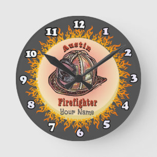 Austin-Feuerwehrmann-Uhr Runde Wanduhr