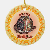 Austin Firefighter Keramik Ornament (Vorne)