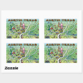 Austin Fun Map Rechteckiger Aufkleber (Blatt)