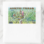 Austin Fun Map Rechteckiger Aufkleber (Tasche)