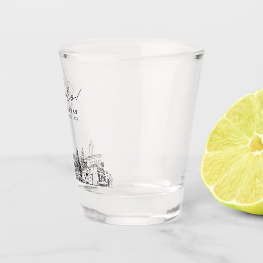 Austin Gastgeschenk Hochzeit Personalisiert Cheers Schnapsglas (Rechts)