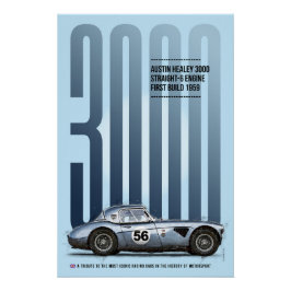 Austin Healey 3000 Tribute Poster