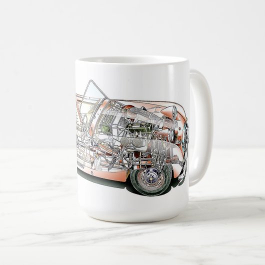 Austin Healey Bugeye Schneiden zeichnend Kaffeetasse (VorderseiteRechts)