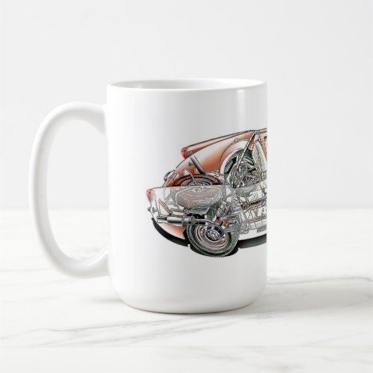 Austin Healey Bugeye Schneiden zeichnend Kaffeetasse (Links)