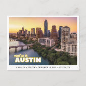 Austin Hochzeit Save the Date Downtown Postkarte (Vorderseite)