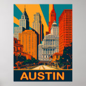 Austin in lebhaften Farben, Reisen Poster (Vorne)
