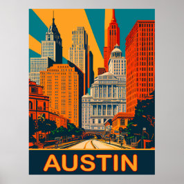 Austin in lebhaften Farben, Reisen Poster