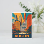 Austin in lebhaften Farben, Reisen Postkarte (Stehend Vorderseite)