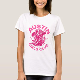 austin Junggeselinnen-Abschied Cowboystiefel pink T-Shirt