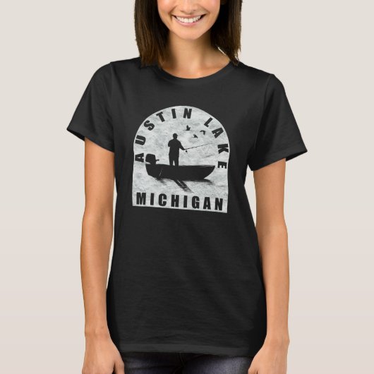 Austin Lake Fischen Michigan T-Shirt (Vorderseite)