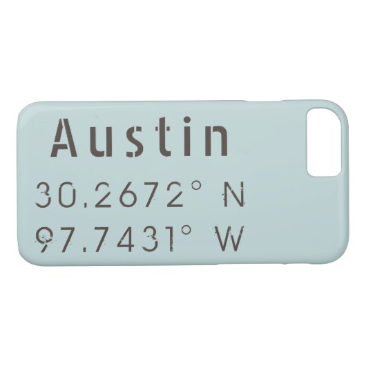 Austin Latitude Longitude Case-Mate iPhone Hülle (Rückseite (Horizontal))