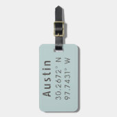 Austin Latitude Longitude Gepäckanhänger (Vorderseite vertikal)