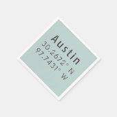 Austin Latitude Longitude Serviette (Ecke)