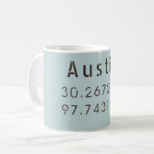 Austin Latitude und Länge Kaffeetasse (Vorderseite Links)