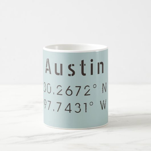 Austin Latitude und Länge Kaffeetasse (Mittel)