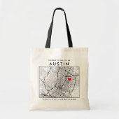 Austin Liebe Locator | City Map Wedding Welcome Tragetasche (Vorne)