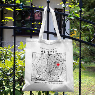 Austin Liebe Locator City Map Wedding Welcome Tragetasche