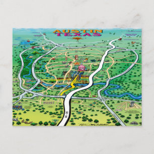 Austin Map Postkarte
