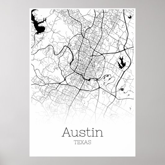 Austin Map - Texas - City Map Poster (Vorne)