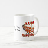 Austin-Motorrad-Reiter-Gruppen-Tasse Kaffeetasse (VorderseiteRechts)